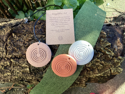 Megalithic Art Pendant with Labyrinth Design.