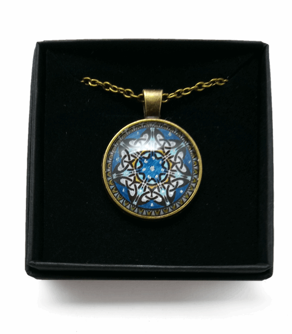 Celtic Knotwork Design Hand Painted Pendant