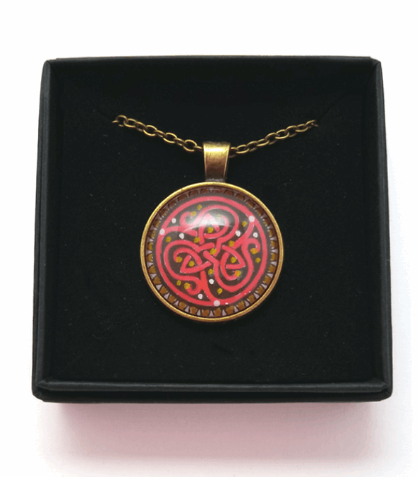 Celtic Trinity Knot Design Hand Painted Pendant