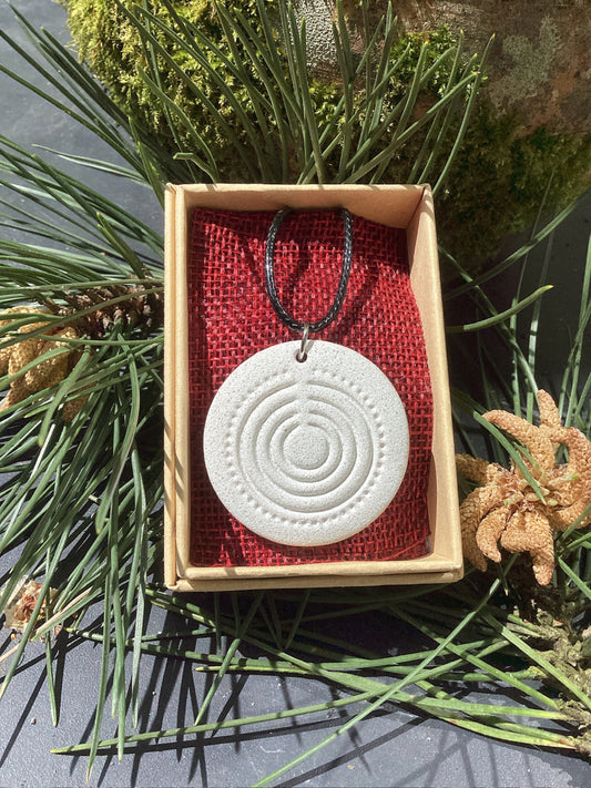 Megalithic Art Pendant with Labyrinth Design.
