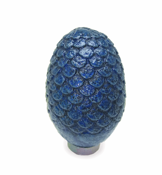 Image of a small blue dragon egg sculpture