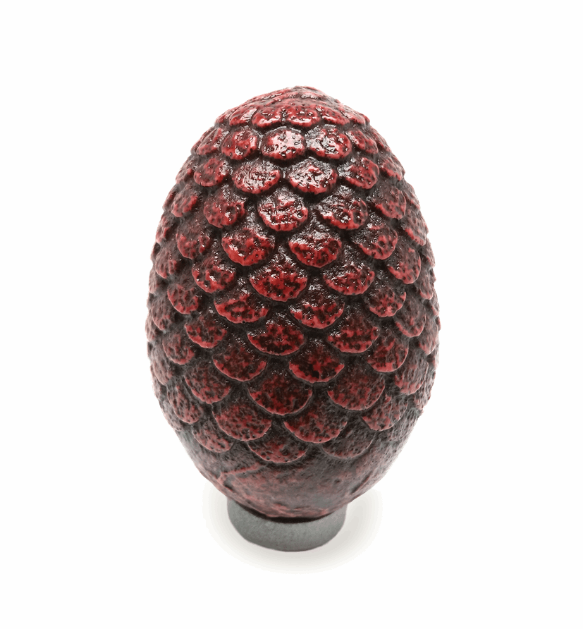 Image of a small red dragon egg sculpture